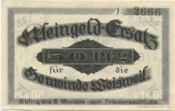 Weisweil - Gemeinde - -- - 50 Pfennig 