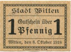 Witten - Stadt - 8.10.1918 - 1 Pfennig 