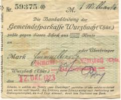 Wurzbach - Gemeinde-Sparkasse - 12.10.1923 - 1 Milliarde Mark 