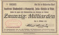 Zella-Mehlis - Anschütz, Albert, Lebkuchenfabrik - 19.10.1923 - 20 Milliarden Mark 