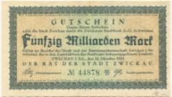 Zwickau - Stadt - 24.10.1923 - 50 Milliarden Mark 