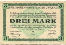 Zwickau - Kriegsgefangenlager - 1.1.1916 - 3 Mark 