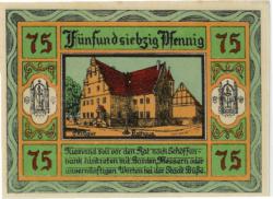 Aken - Stadt - Oktober 1921 - 75 Pfennig 