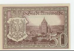 Arnswalde - Stadt - 1.8.1920 - 31.12.1921 - 50 Pfennig 