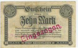 Aschersleben - Stadt - 15.10.1918 - 10 Mark 