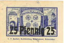 Badersleben (heute: Huy) - Gemeinde - 1.7.1920 - 30.6.1921- 25 Pfennig 