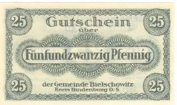 Bielschowitz (heute: PL-Ruda Slaska) - Gemeinde - 1.7.1917 - 31.12.1918 - 25 Pfennig 