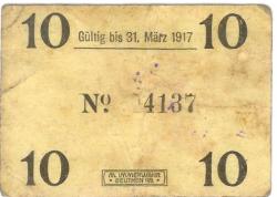 Birkenhain (heute: PL-Brzeziny Slaskie) - Gemeinde - 9.1.1917 - 31.3.1917 - 10 Pfennig 