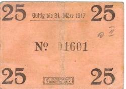 Birkenhain (heute: PL-Brzeziny Slaskie) - Gemeinde - 9.1.1917 - 31.3.1917 - 25 Pfennig 