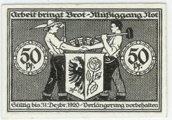 Bismark - Stadt - 20.7.1920 - 50 Pfennig 