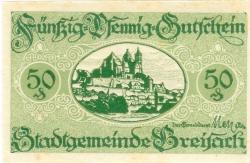 Breisach - Stadt - -- - 50 Pfennig 