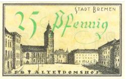 Bremen - Finanzdeputation (Stadtkämmerei) - 15.9.1921 - 25 Pfennig 