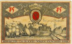 Bremen - Finanzdeputation (Stadtkämmerei) - 15.9.1921 - 75 Pfennig 