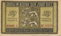 Diez - Stadt - Juni 1917 - 31.12.1919 - 50 Pfennig 