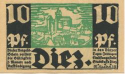 Diez - Stadt - November 1919 - 10 Pfennig 