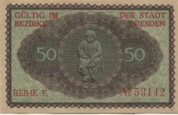 Dresden - Stadt - Februar 1921 - 30.9.1921 - 50 Pfennig 