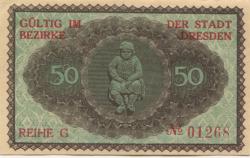 Dresden - Stadt - Februar 1921 - 30.9.1921 - 50 Pfennig 