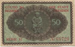 Dresden - Stadt - Februar 1921 - 30.9.1921 - 50 Pfennig 