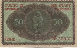 Dresden - Stadt - Februar 1921 - 30.9.1921 - 50 Pfennig 