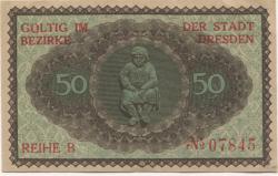 Dresden - Stadt - Februar 1921 - 30.9.1921 - 50 Pfennig 