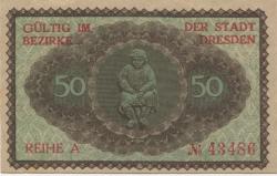 Dresden - Stadt - Februar 1921 - 30.9.1921 - 50 Pfennig 