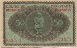 Dresden - Stadt - Februar 1921 - 30.9.1921 - 50 Pfennig 