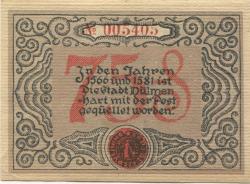 Dülmen - Stadt - 1.12.1921 - 75 Pfennig 