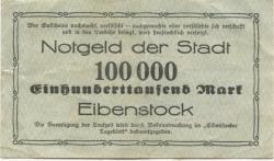 Eibenstock - Stadt - 20.8.1923 - 100000 Mark 