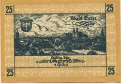 Exin (heute: PL-Kcynia) - Stadt - 1.11.1918 - 1.4.1921 - 25 Pfennig 