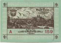 Exin (heute: PL-Kcynia) - Stadt - 1.11.1918 - 1.4.1921 - 1 Mark 