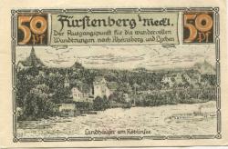 Fürstenberg - Stadt - 1.8.1921 - 50 Pfennig 