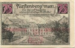 Fürstenberg - Stadt - 1.8.1921 - 75 Pfennig 