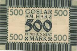 Goslar - Stadt - 1.10.1922 - 1.12.1922 - 500 Mark 