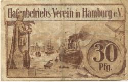 Hamburg - Hafenbetriebs-Verein eV, Wolfgangsweg 5 - November 1919 - 30 Pfennig 