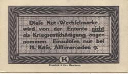 Hamburg - Käse, H., Alsterarcaden 9 - - 1.1.1921 - 25 Pfennig 