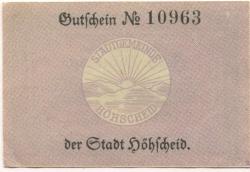 Höhscheid (heute: Solingen) - Stadt - 1.11.1919 - 50 Pfennig 