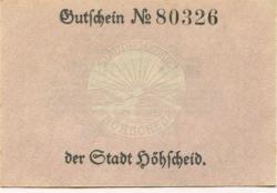 Höhscheid (heute: Solingen) - Stadt - 1.7.1920 - 50 Pfennig 