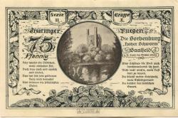 Kahla - Ohage, Georg, Leuchtenburg-Wirtschaft - 15.6.1921 - 31.12.1921 - 75 Pfennig 