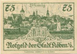 Köben (heute: PL-Rudnia) - Stadt - 24.12.1920 - 75 Pfennig 