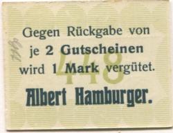 Landeshut (heute: PL-Kamienna Góra) - Hamburger, Albert, Mechanische Leinen-Weberei - -- - 50 Pfennig 