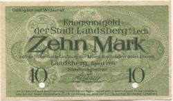 Landsberg - Stadt - April 1919 - 10 Mark 