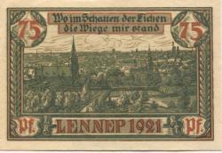 Lennep (heute: Remscheid) - Stadt - 15.7.1921 - 75 Pfennig 