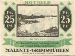 Malente-Gremsmühlen - Gemeinde - 20.11.1920 - 25 Pfennig 