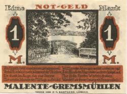 Malente-Gremsmühlen - Gemeinde - 20.11.1920 - 1 Mark 