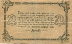Marienwerder (heute: PL-Kwidzyn) - Stadt - 1.11.1918 - 1.2.1919 - 20 Mark 