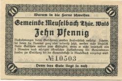 Meuselbach - Gemeinde - 1.10.1920 -  10 Pfennig 