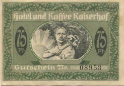 Münster - Försterling, O. & Sohn, Hotel und Kaffee Kaiserhof - - 1.1.1922 - 75 Pfennig 