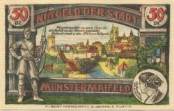 Münstermaifeld - Gemeinde - August 1921 - 50 Pfennig 