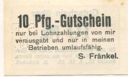 Neustadt (heute: PL-Prudnik) - Fränkel, Samuel, OHG, Leinenfabrik - 1.11.1919 - 10 Pfennig 