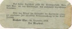 Neustadt (heute: PL-Wejherowo) - Stadt - 20.12.1916 - 5 Pfennig 